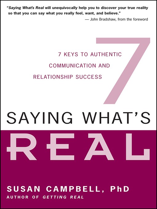 Title details for Saying What's Real by Susan Campbell, Phd - Available